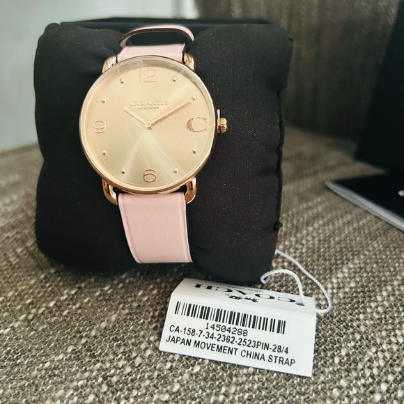 NWT Coach RoseGold Dial Elliot Genuine Leather Strap Watch - Picture 6 of 10